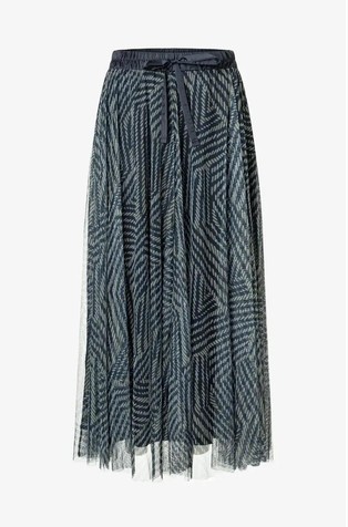 Long tulle skirt with pattern
