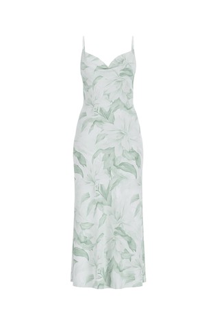 Duga satenska haljina s naramenicama