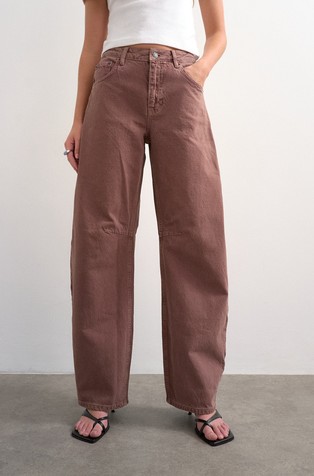 TSBARREL barrel fit jeans hlače s visokim strukom