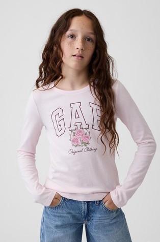 Gap logo majica dugih rukava za djevojčice