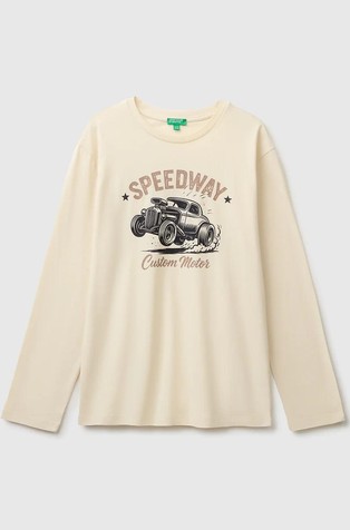 Long-sleeved cotton T-shirt with print