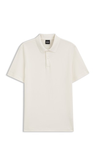 Cotton-blend short-sleeved polo shirt