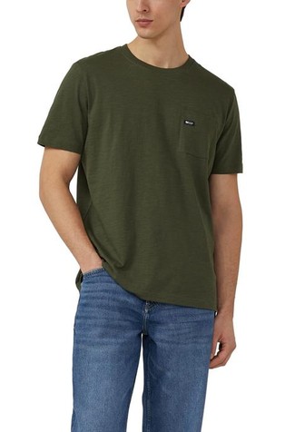 T-shirt in flame yarn structure with breast pocket