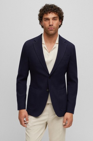 Slim fit sako od djevičanske vune s mikrouzorkom