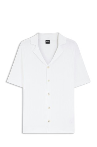 Knit short-sleeved polo cardigan