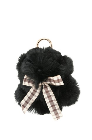 Minnie faux-fur teddy charm