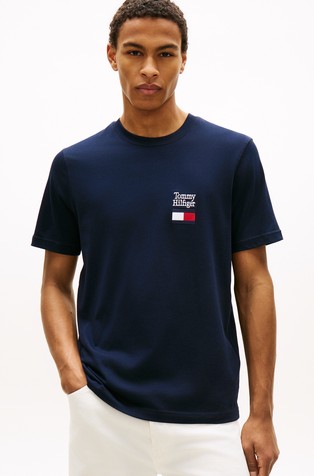 Logo Embroidery Jersey Crew Neck T-Shirt
