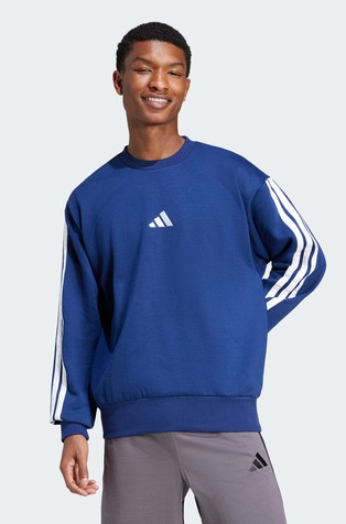 Essentials 3-Stripes Fleece pulover s okruglim izrezom