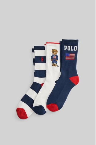 Polo Bear Crew Sock 3-pack
