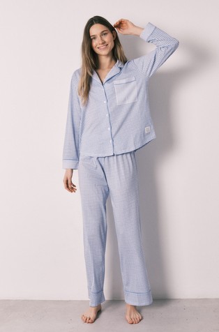 Cotton classic gingham print pyjamas