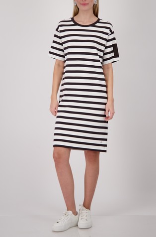 Short-sleeved dress with stripes