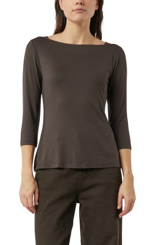 Viscose shirt in a slim fit with 3/4 sleeves