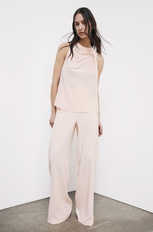 Asymmetric draped blouse