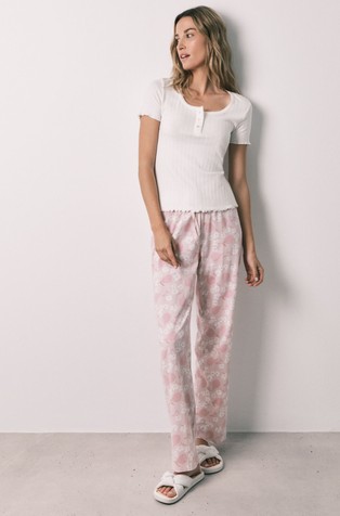 Stretch cotton short sleeve pyjamas