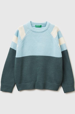 Pleten pulover s raznobojnim blokovima