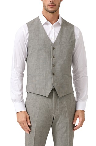 Slim fit vest in patterned stretch fabric