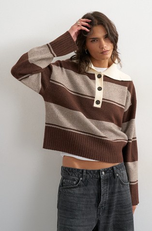 TSCAMI knitted rugby polo sweater