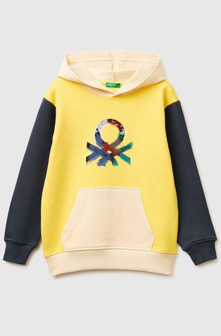 Logo pulover s kapuljačom i raznobojnim blokovima