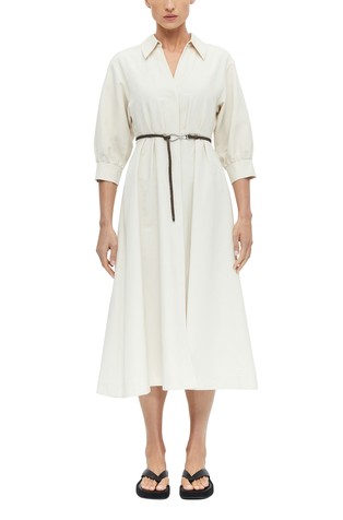 Linen-blend shirt dress
