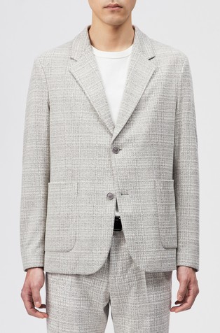 Single-breasted blazer in textured viscose-blend