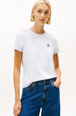 Logo Embroidery Jersey Crew Neck T-Shirt