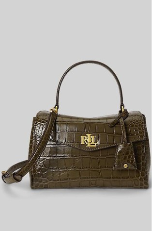 Farrah Soft Croc-embossed Small Leather Satchel