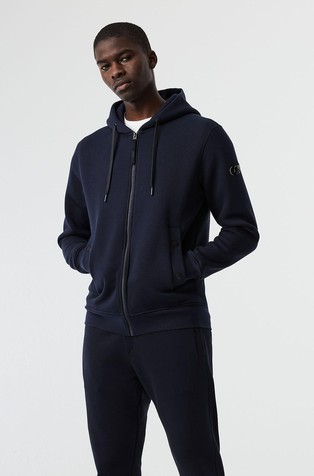 Logo pulover od mješavine pamuka s kapuljačom