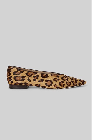 Audri Leopard-print Haircalf Ballet Flat