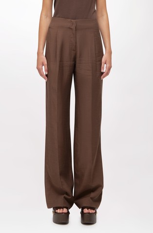Viscose and linen blend trousers