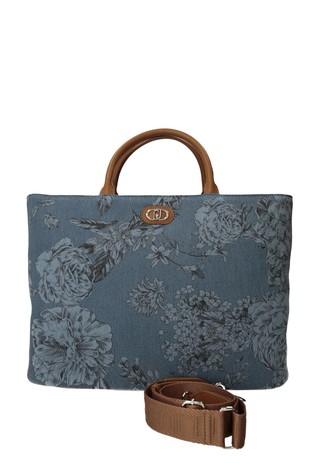 Canvas tote bag with floral print
