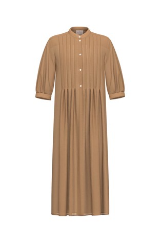 Midi dress in cotton and silk blend