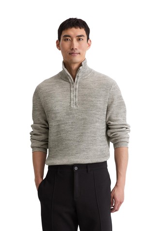 Pleten pulover od mješavine pamuka s djelomičnim kopčanjem