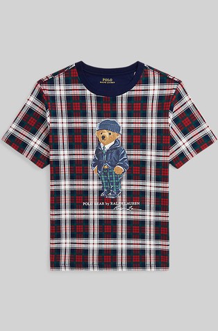 Polo Bear majica od pamučne jersey tkanine s kariranim uzorkom