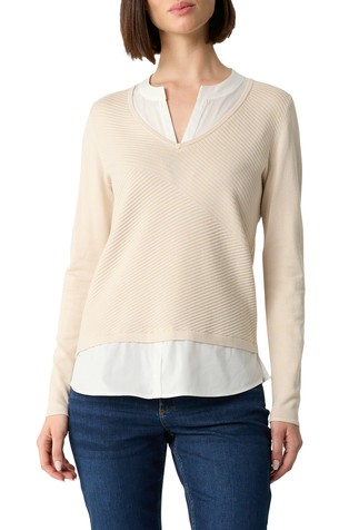 Pleten pulover s kontrastnim umetcima