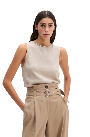 Pletena majica bez rukava od organskog pamuka i lana