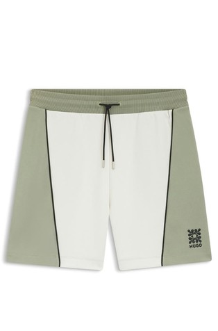 Cotton-blend shorts with embroidered logo artwork