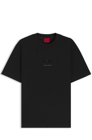 Cotton-jersey T-shirt with logo patch