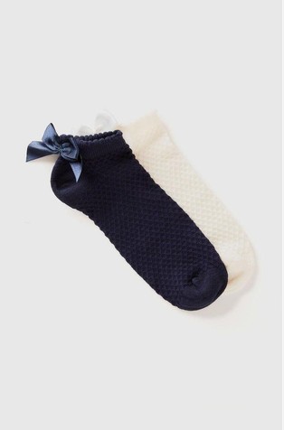 Paket od 2 para kratkih čarapa s mašnom