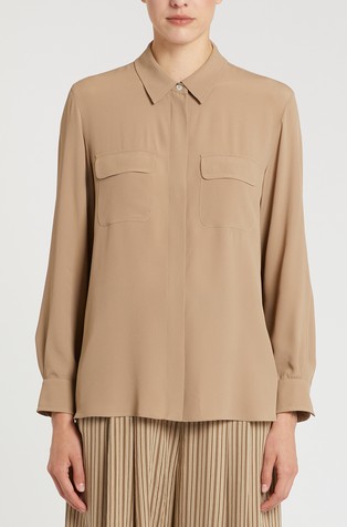 Silk-blend crepe shirt
