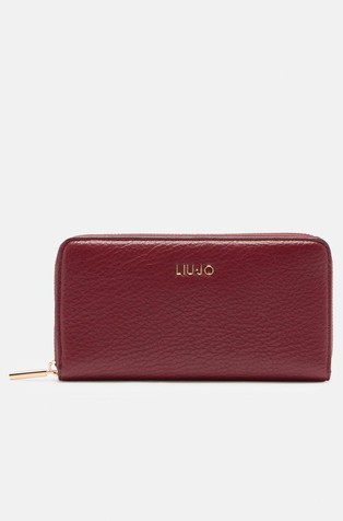 Large zip-around purse in faux-leather