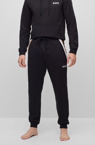 Regular fit pamučni donji dio trenirke s prugastim detaljima