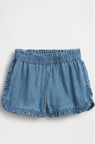 Baby & Toddler Denim Ruffle Pull-On Shorts