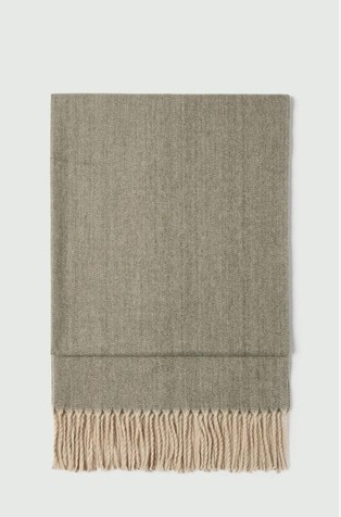 Fringed knit scarf