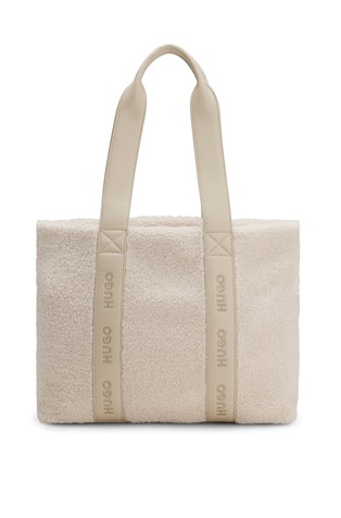 Faux-shearling tote bag