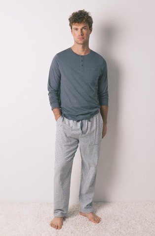 Pamučna pidžama dugih rukava