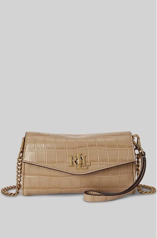Tanner Leather Croc-embossed Crossbody Bag