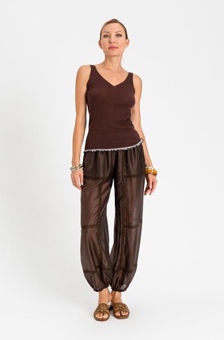 Cotton-blend knit tank