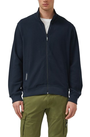 Zip-thru with stand-up collar