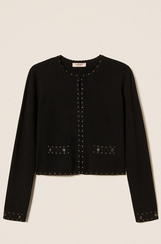 Kardigan s ukrasnim kamenčićima