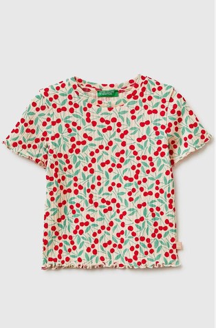 Ribbed printed T-shirt